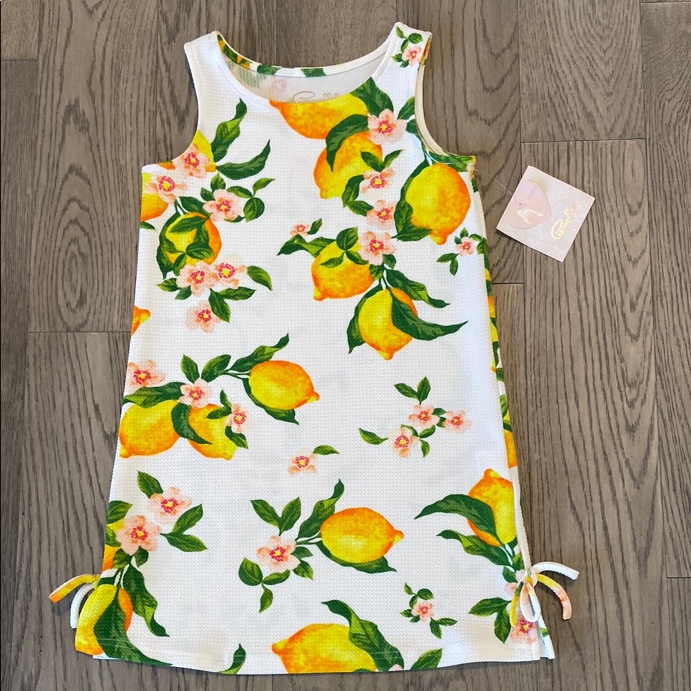 Lemon Print Kids Casual Dress
